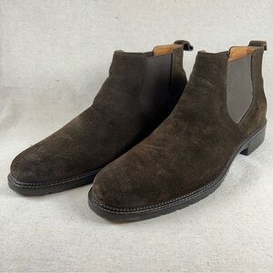 Johnston & Murphy 'Hartley' Suede Chelsea Boots in Dark Brown - size 13M